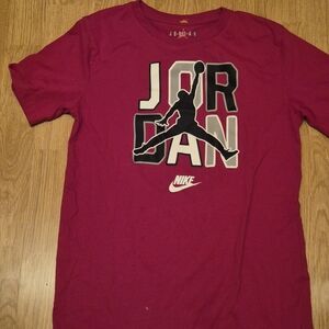 Nike Jordan Maroon Tee with Black and White Logo